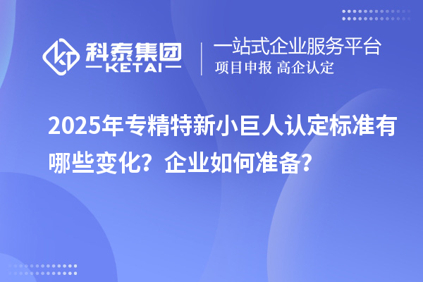 2025年專精特新小巨人認(rèn)定標(biāo)準(zhǔn)有哪些變化？企業(yè)如何準(zhǔn)備？