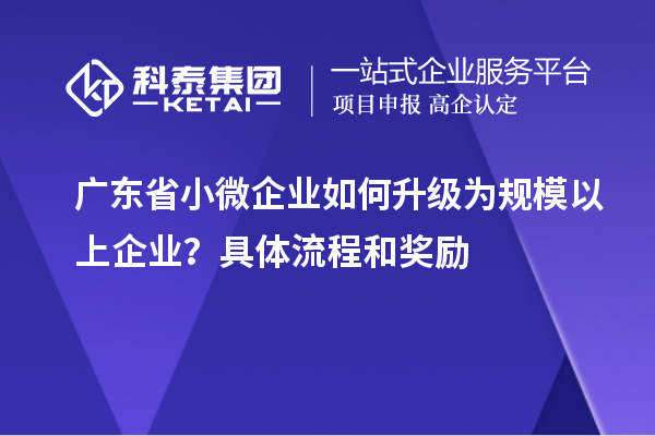 廣東省小微企業(yè)如何升級為規(guī)模以上企業(yè)？具體流程和獎勵