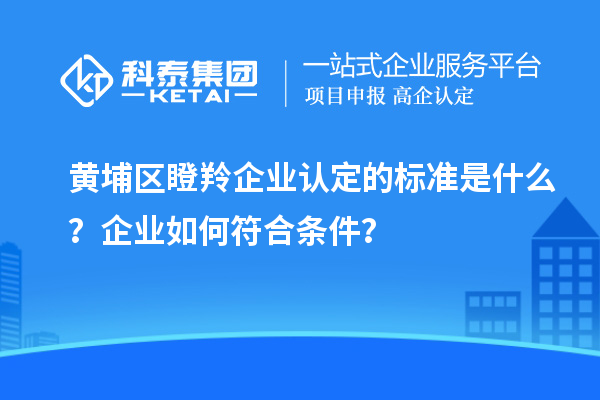 黃埔區(qū)瞪羚企業(yè)認(rèn)定的標(biāo)準(zhǔn)是什么？企業(yè)如何符合條件？