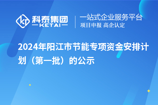 2024年陽江市節(jié)能專項資金安排計劃(第一批)的公示