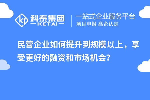 民營企業(yè)如何提升到規(guī)模以上，享受更好的融資和市場機(jī)會？