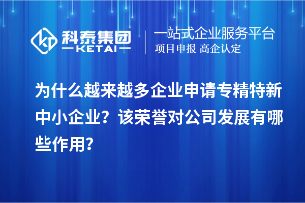 為什么越來越多企業(yè)申請(qǐng)專精特新中小企業(yè)？該榮譽(yù)對(duì)公司發(fā)展有哪些作用？