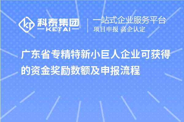 廣東省專精特新小巨人企業(yè)可獲得的資金獎勵數(shù)額及申報流程