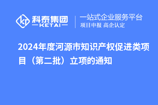 2024年度河源市知識(shí)產(chǎn)權(quán)促進(jìn)類項(xiàng)目（第二批）立項(xiàng)的通知