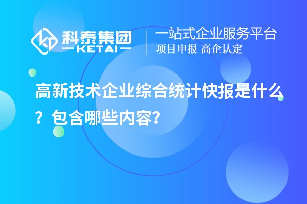 高新技術(shù)企業(yè)綜合統(tǒng)計快報是什么？包含哪些內(nèi)容？