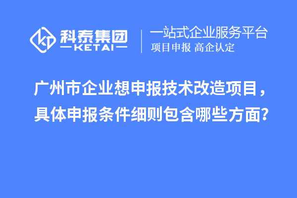 廣州市企業(yè)想申報技術改造項目，具體申報條件細則包含哪些方面？