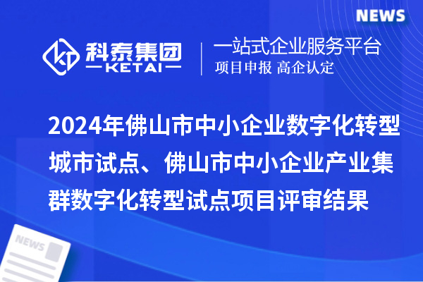 2024年佛山市中小企業(yè)數(shù)字化轉(zhuǎn)型城市試點(diǎn)、佛山市中小企業(yè)產(chǎn)業(yè)集群數(shù)字化轉(zhuǎn)型試點(diǎn)項(xiàng)目評(píng)審結(jié)果的公示