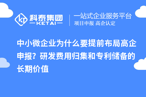 中小微企業(yè)為什么要提前布局高企申報?研發(fā)費(fèi)用歸集和專利儲備的長期價值