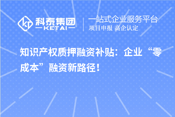 知識產(chǎn)權(quán)質(zhì)押融資補貼:企業(yè)“零成本”融資新路徑!