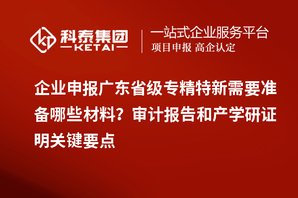 企業(yè)申報廣東省級專精特新需要準備哪些材料?審計報告和產(chǎn)學(xué)研證明關(guān)鍵要點