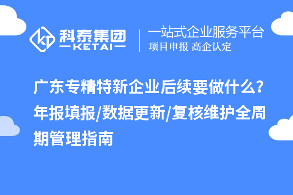廣東專精特新企業(yè)后續(xù)要做什么？年報(bào)填報(bào)/數(shù)據(jù)更新/復(fù)核維護(hù)全周期管理指南