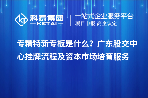 專精特新專板是什么？廣東股交中心掛牌流程及資本市場培育服務(wù)