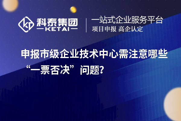 申報市級企業(yè)技術(shù)中心需注意哪些“一票否決”問題？