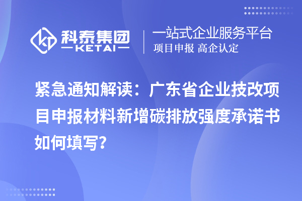 緊急通知解讀：廣東省企業(yè)技改項目申報材料新增碳排放強度承諾書如何填寫？