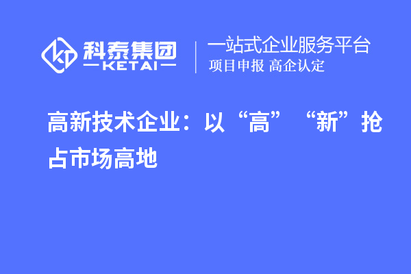 高新技術企業(yè)：以“高”“新”搶占市場高地