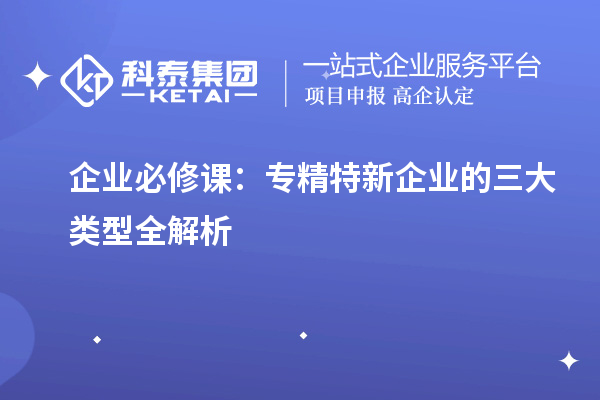 企業(yè)必修課:專精特新企業(yè)的三大類型全解析