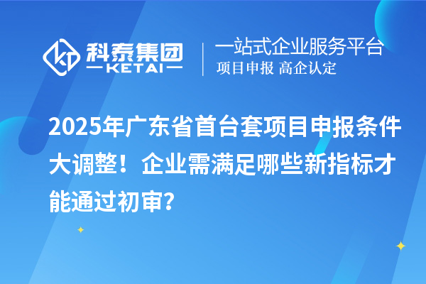 2025年廣東省首臺(tái)套項(xiàng)目申報(bào)條件大調(diào)整！企業(yè)需滿(mǎn)足哪些新指標(biāo)才能通過(guò)初審？