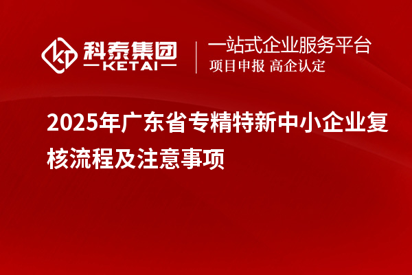 2025年廣東省專精特新中小企業(yè)復(fù)核流程及注意事項(xiàng)