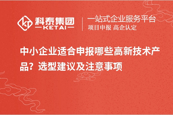 中小企業(yè)適合申報哪些高新技術(shù)產(chǎn)品？選型建議及注意事項