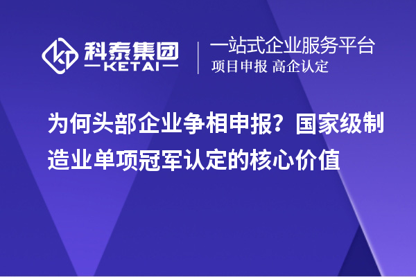為何頭部企業(yè)爭(zhēng)相申報(bào)？國(guó)家級(jí)制造業(yè)單項(xiàng)冠軍認(rèn)定的核心價(jià)值