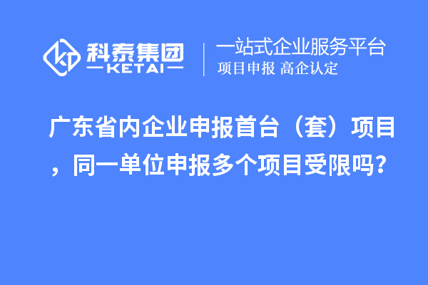 廣東省內(nèi)企業(yè)申報首臺（套）項目，同一單位申報多個項目受限嗎？