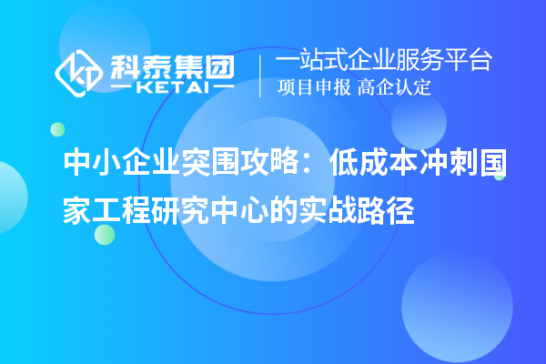 中小企業(yè)突圍攻略:低成本沖刺國家工程研究中心的實戰(zhàn)路徑