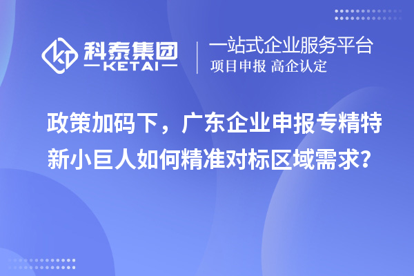 政策加碼下，廣東企業(yè)申報專精特新小巨人如何精準對標區(qū)域需求？