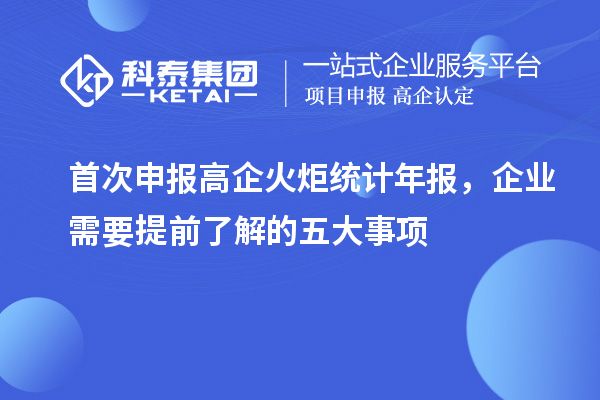 首次申報高企火炬統(tǒng)計年報，企業(yè)需要提前了解的五大事項
