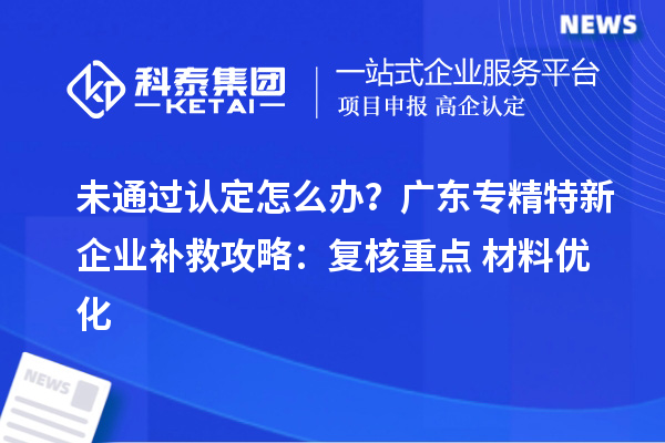 未通過(guò)認(rèn)定怎么辦？廣東專精特新企業(yè)補(bǔ)救攻略：復(fù)核重點(diǎn)+材料優(yōu)化