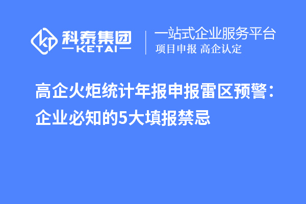高企火炬統(tǒng)計年報申報雷區(qū)預(yù)警：企業(yè)必知的 5 大填報禁忌