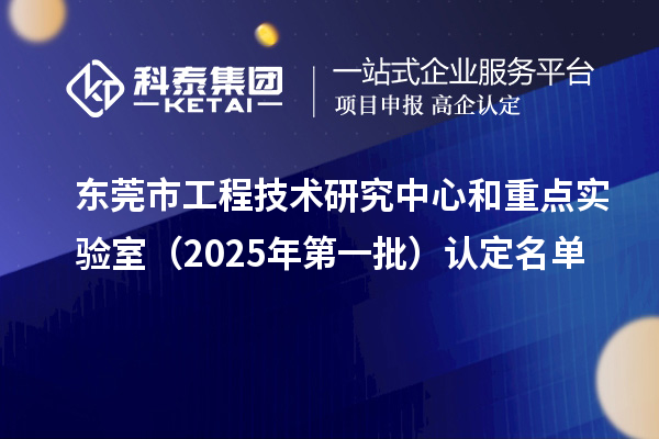 東莞市工程技術(shù)研究中心和重點實驗室（2025年第一批）認(rèn)定名單