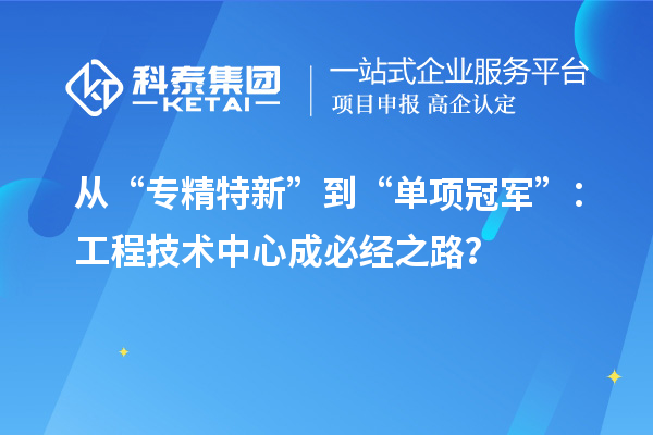 從“專精特新”到“單項(xiàng)冠軍”：工程技術(shù)中心成必經(jīng)之路？