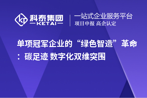 單項(xiàng)冠軍企業(yè)的“綠色智造”革命：碳足跡+數(shù)字化雙維突圍