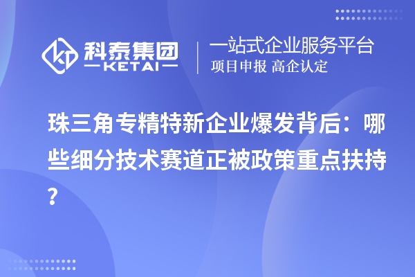 珠三角專精特新企業(yè)爆發(fā)背后：哪些細分技術賽道正被政策重點扶持？