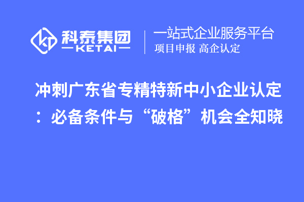 沖刺廣東省專精特新中小企業(yè)認定：必備條件與“破格”機會全知曉