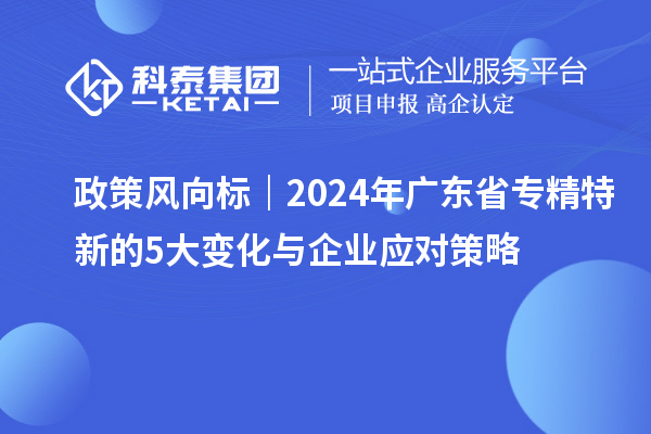 政策風(fēng)向標(biāo)｜2024年廣東省專精特新的5大變化與企業(yè)應(yīng)對策略