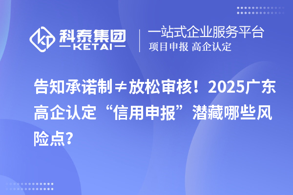 告知承諾制≠放松審核！2025廣東高企認(rèn)定“信用申報(bào)”潛藏哪些風(fēng)險(xiǎn)點(diǎn)？