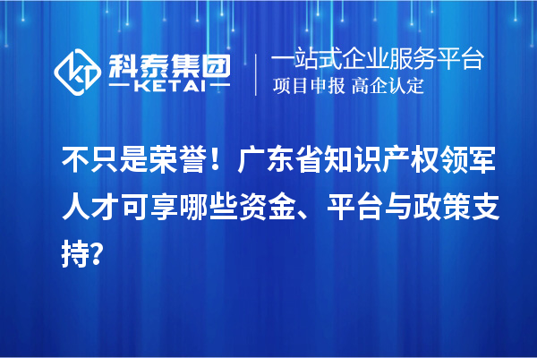 不只是榮譽！廣東省知識產(chǎn)權(quán)領(lǐng)軍人才可享哪些資金、平臺與政策支持？
