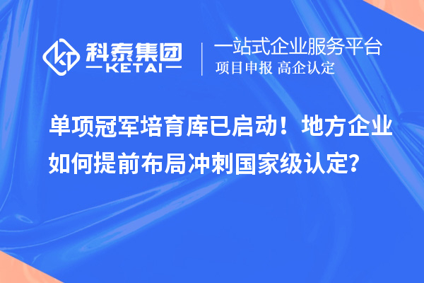 單項冠軍培育庫已啟動！地方企業(yè)如何提前布局沖刺國家級認定？