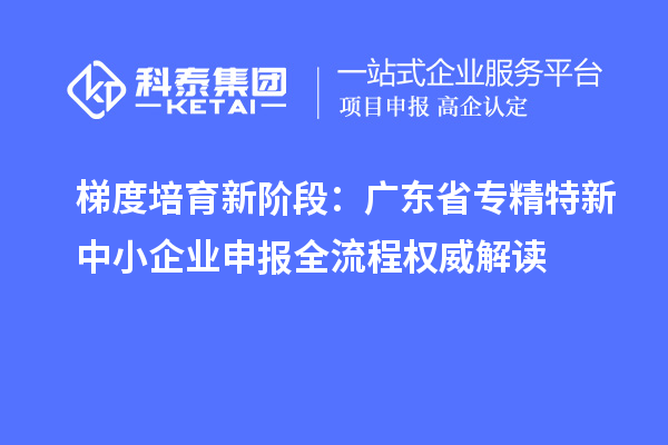梯度培育新階段：廣東省專精特新中小企業(yè)申報全流程權威解讀